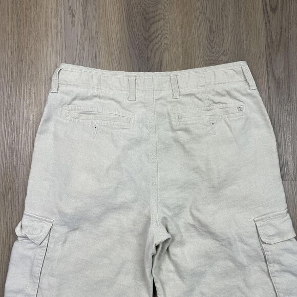 Tommy Bahama Pants Mens 33 Beige Silk Linen Blend Cargo Pockets Lightweight - Picture 7 of 13